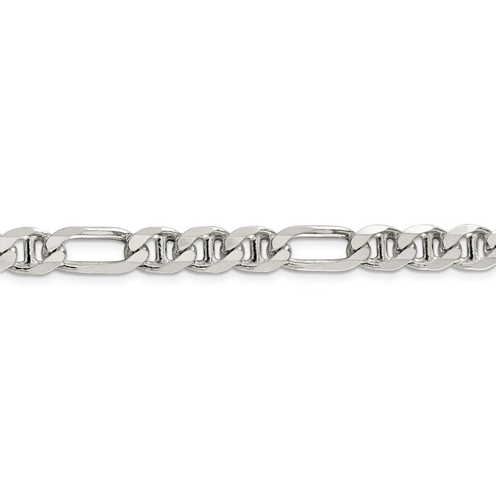 Sterling Silver 7.75mm Figaro Anchor Chain