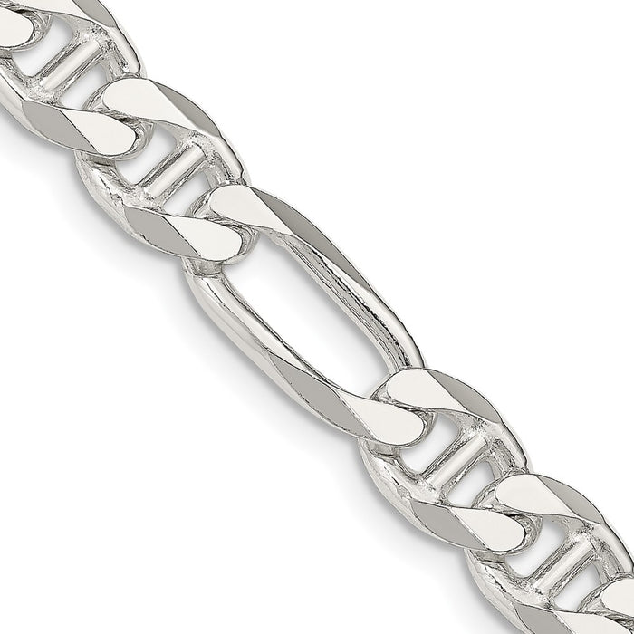 Sterling Silver 7.75mm Figaro Anchor Chain