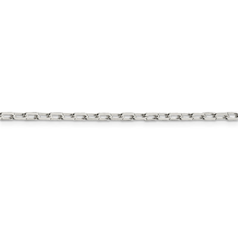 Sterling Silver 2.9mm Diamond-cut Long Link Cable Chain