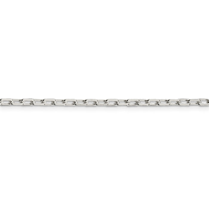 Sterling Silver 2.9mm Diamond-cut Long Link Cable Chain