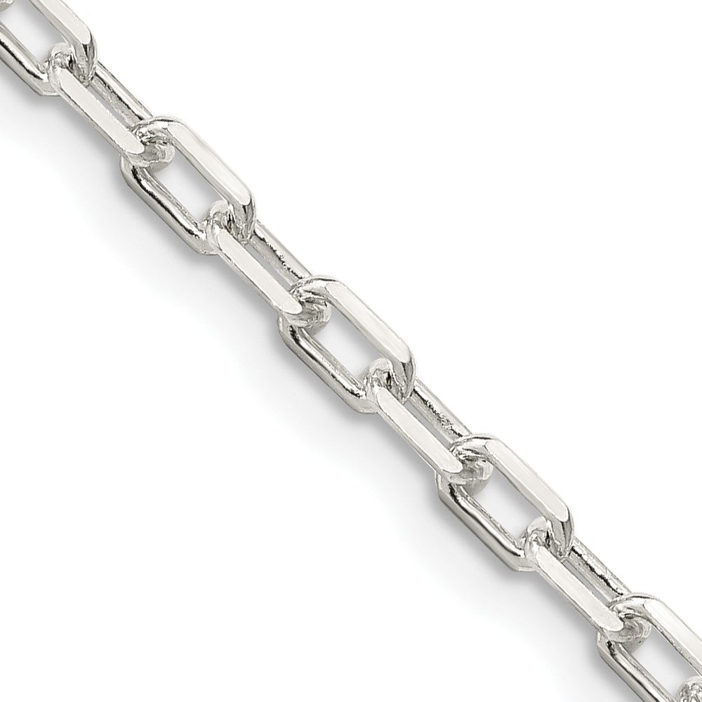 Sterling Silver 2.9mm Diamond-cut Long Link Cable Chain