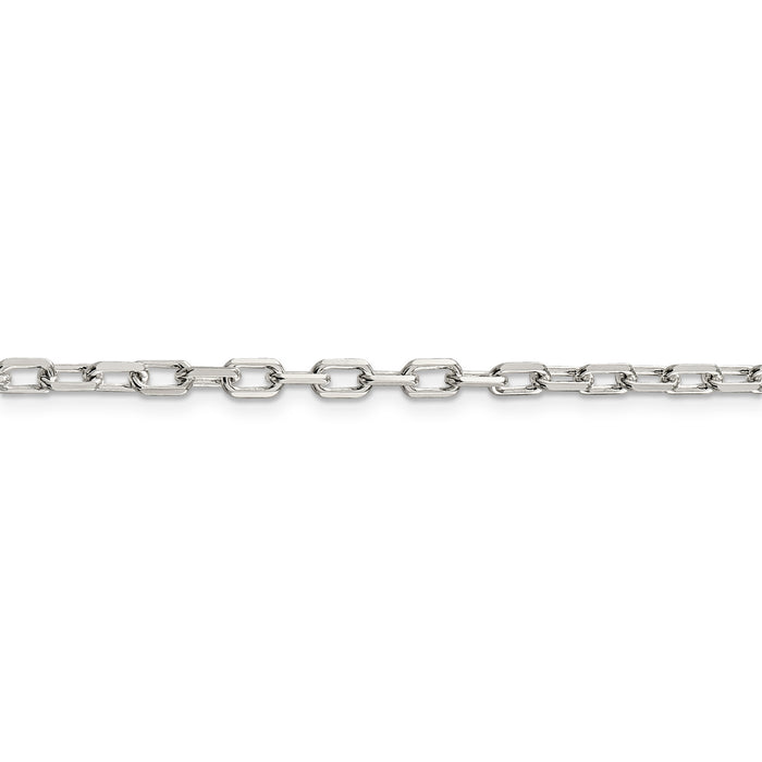 Sterling Silver 3.5mm Diamond-cut Long Link Cable Chain