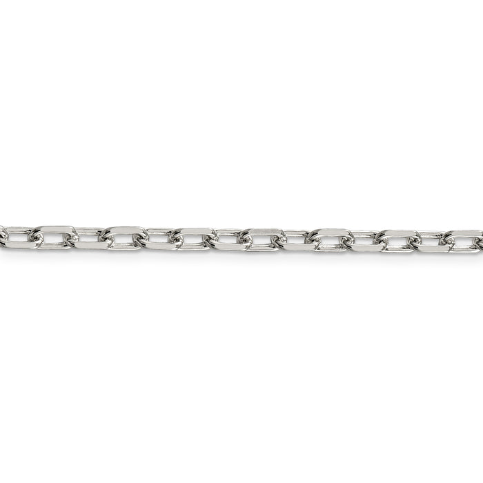 Sterling Silver 4.3mm Diamond-cut Long Link Cable Chain