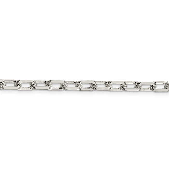 Sterling Silver 5.5mm Diamond-cut Long Link Cable Chain