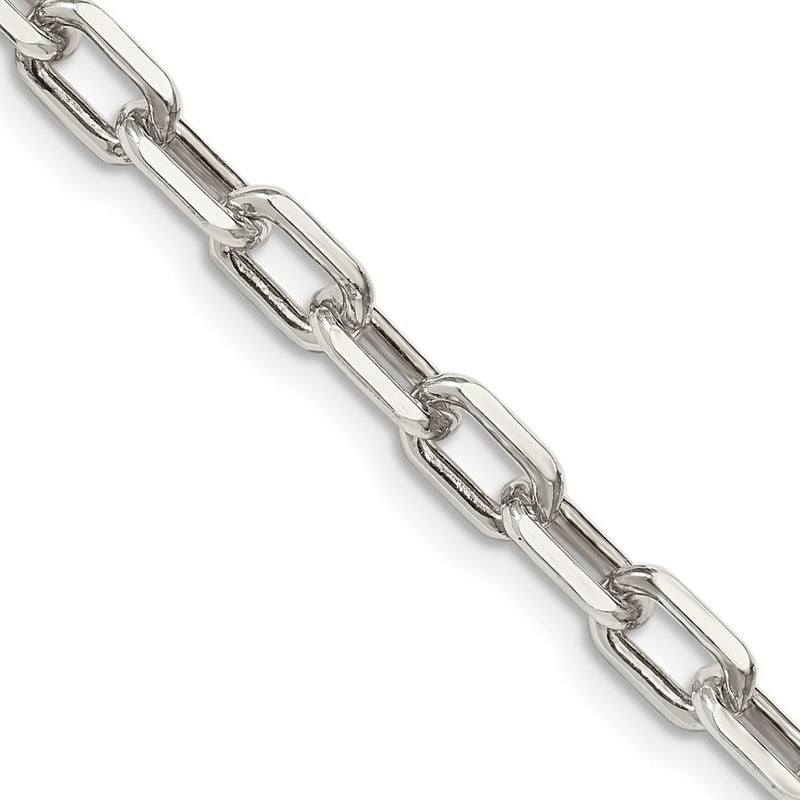 Sterling Silver 5.5mm Diamond-cut Long Link Cable Chain