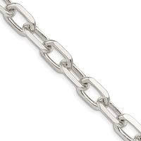 Sterling Silver 9mm Diamond-cut Long Link Cable Chain