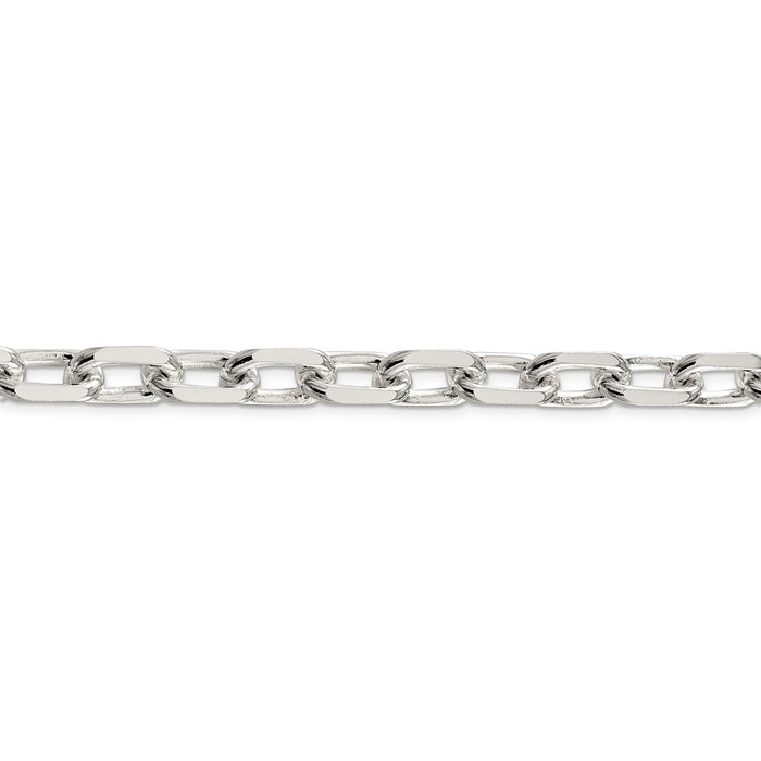 Sterling Silver 11.5mm Diamond-cut Long Link Cable Chain