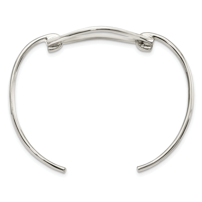 Sterling Silver Polished Fancy Cuff Bangle