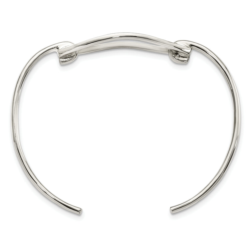 Sterling Silver Polished Fancy Cuff Bangle