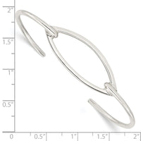 Sterling Silver Polished Fancy Cuff Bangle