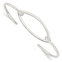 Sterling Silver Polished Fancy Cuff Bangle