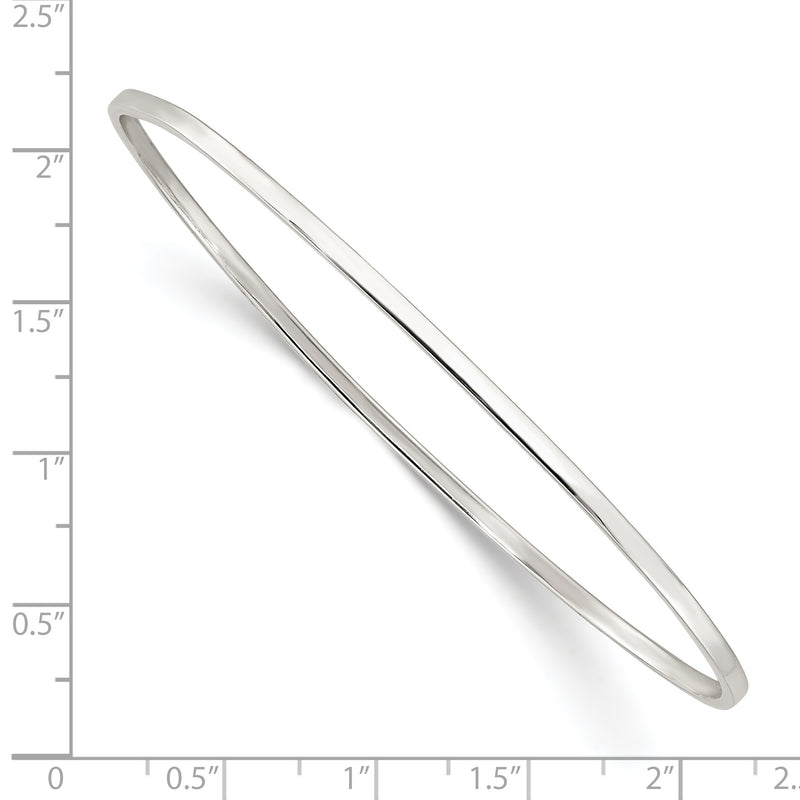 Sterling Silver Polished 2mm Slip-on Bangle