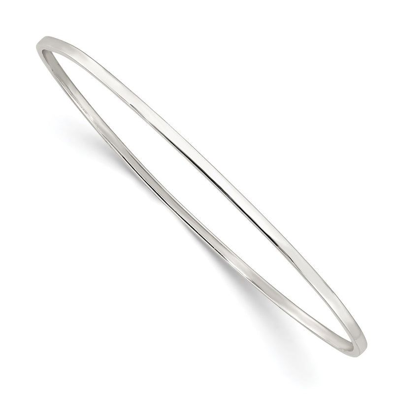 Sterling Silver Polished 2mm Slip-on Bangle