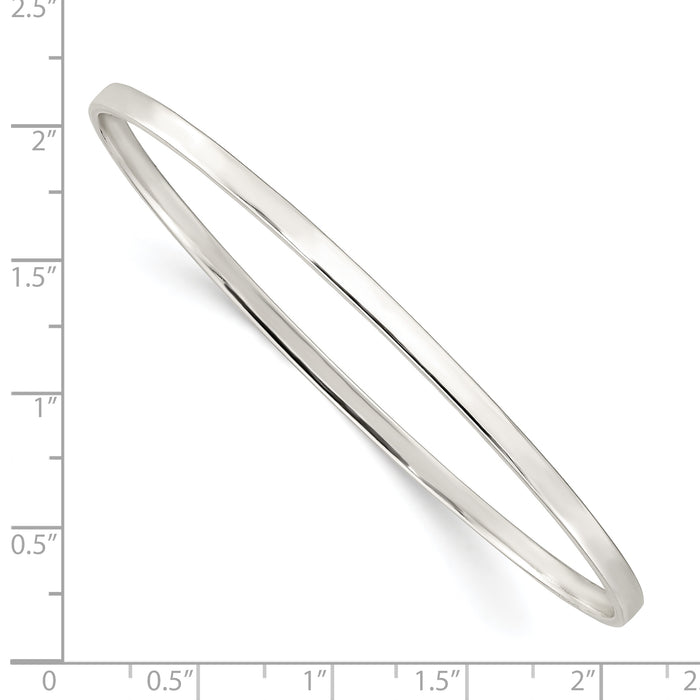 Sterling Silver Polished 3mm Slip-on Bangle