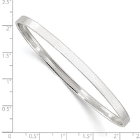 Sterling Silver Polished 4mm Slip-on Bangle