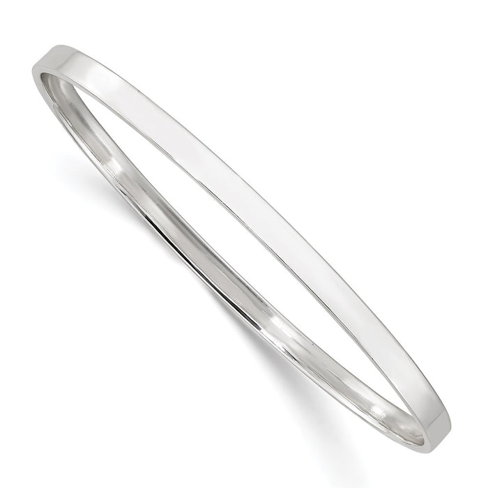 Sterling Silver Polished 4mm Slip-on Bangle