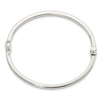 Sterling Silver Polished Flat Hinged Bangle