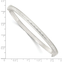 Sterling Silver Polished & texture Greek Key Hinged Bangle