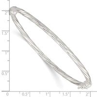 Sterling Sliver Polished Twisted Hinged Bangle