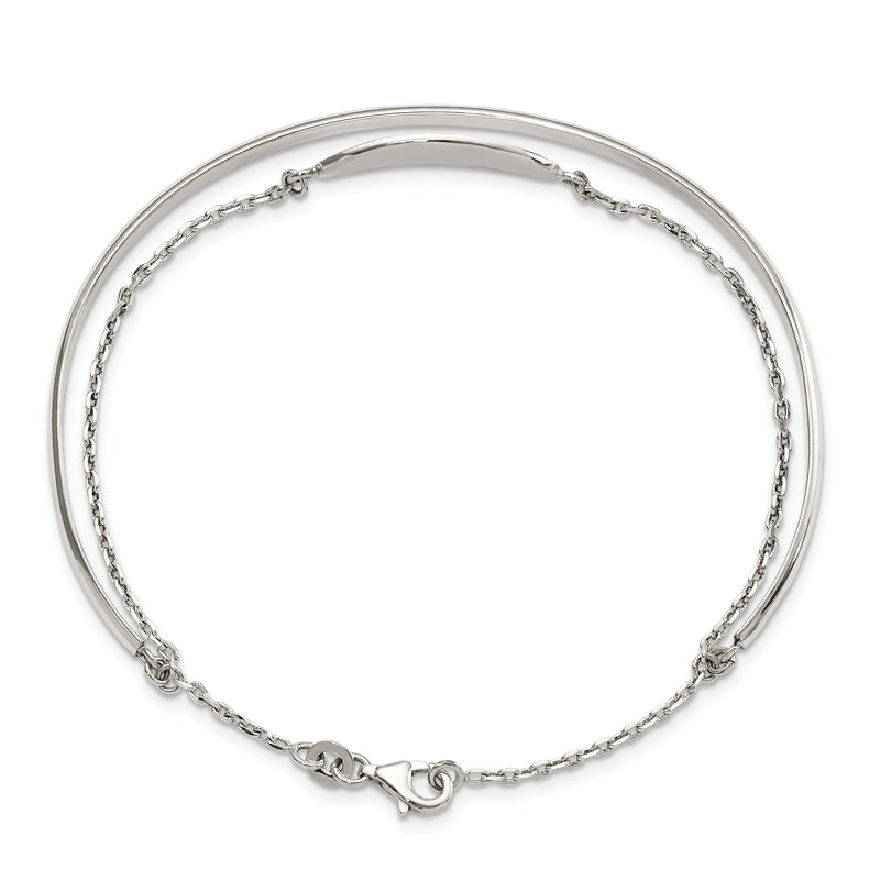 Sterling Silver Polished ID Bangle