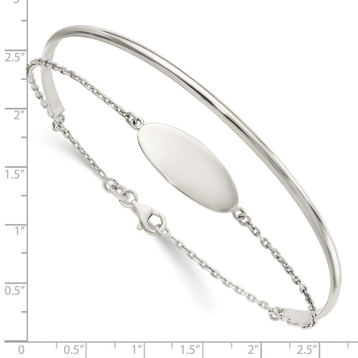 Sterling Silver Polished ID Bangle