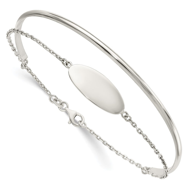 Sterling Silver Polished ID Bangle