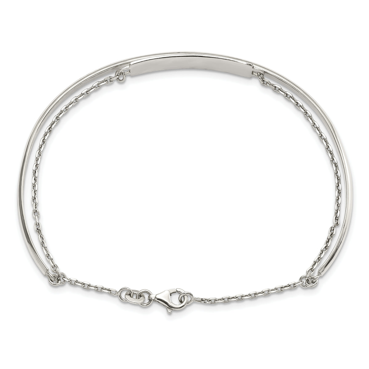 Sterling Silver Polished ID Bangle