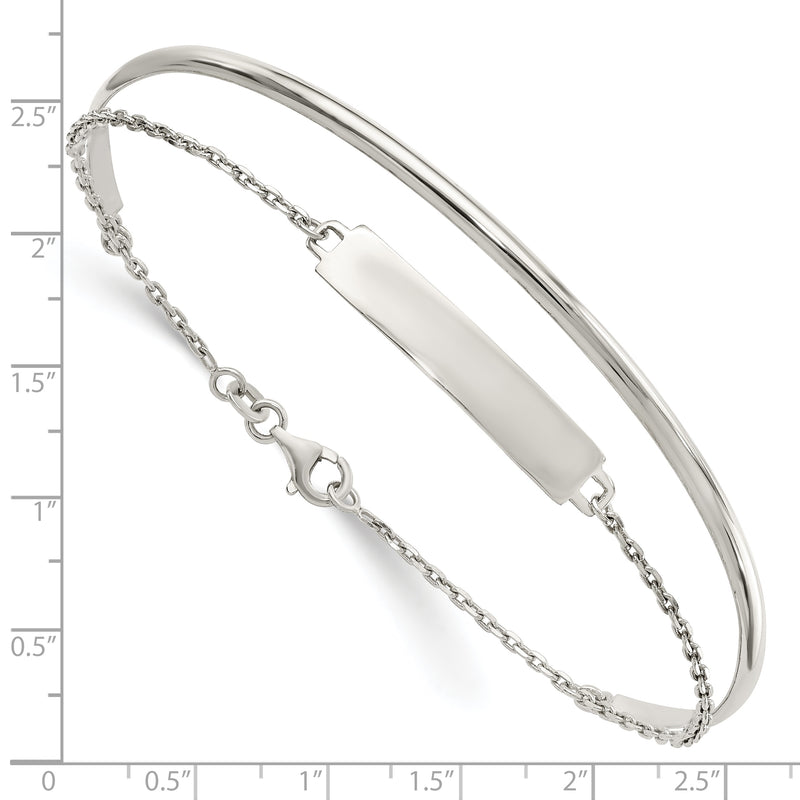 Sterling Silver Polished ID Bangle