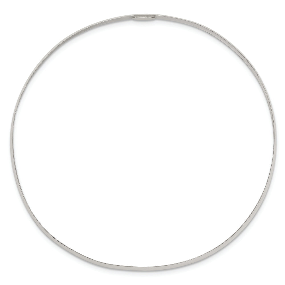 Sterling Silver 3mm Solid Polished Plain Slip-On Bangle Bracelet