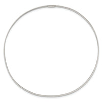 Sterling Silver 3mm Solid Polished Plain Slip-On Bangle Bracelet