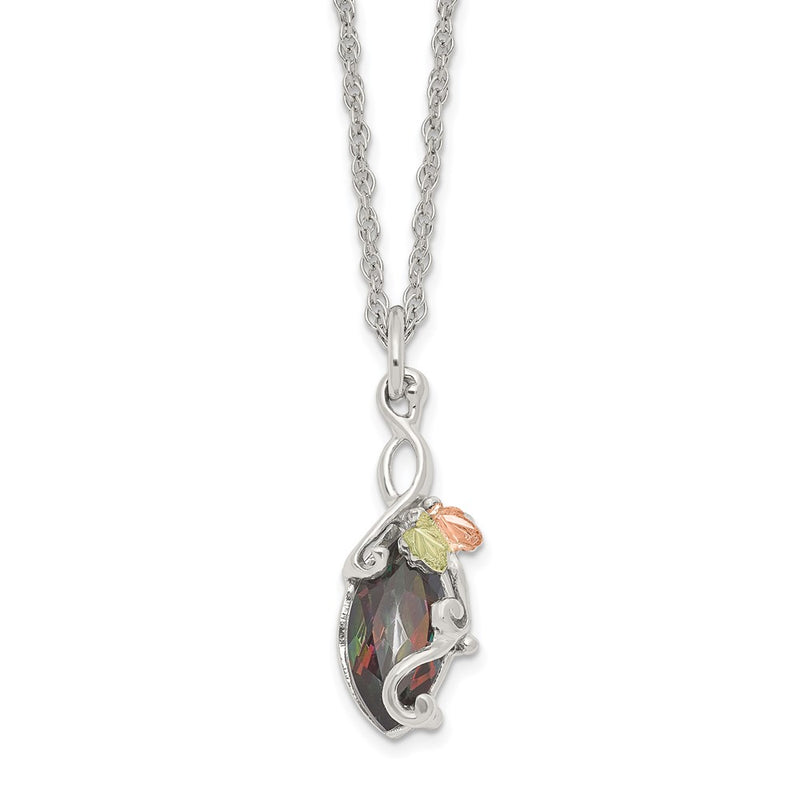 Sterling Silver w/12K Accents & Mystic Fire Topaz Black Hills Gold Necklace