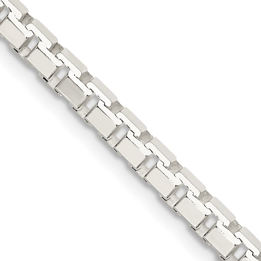 Sterling Silver 3.8mm 8 Sided Diamond-cut Box Chain