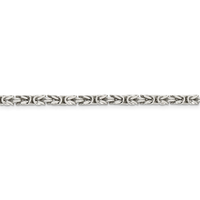 Sterling Silver 3.25mm Byzantine Chain