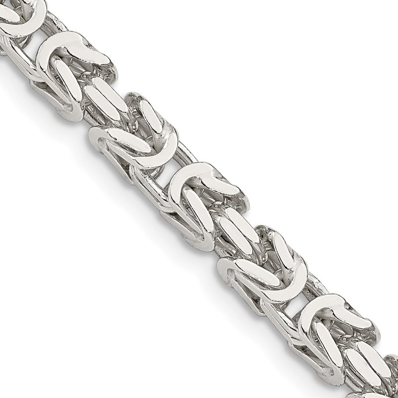 Sterling Silver 4.25mm Byzantine Chain