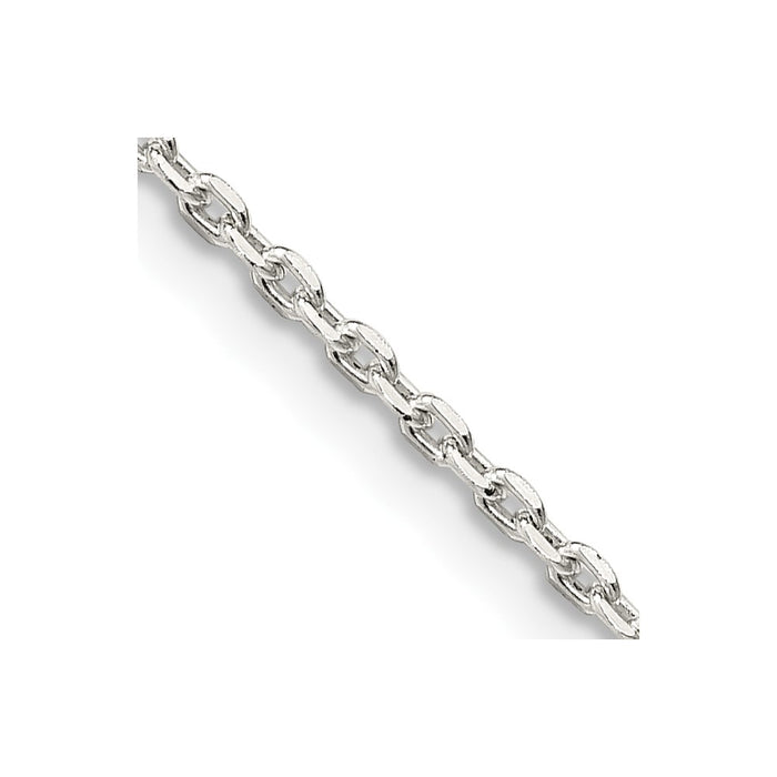 Sterling Silver 1.5mm Beveled Oval Cable Chain w/2in ext.