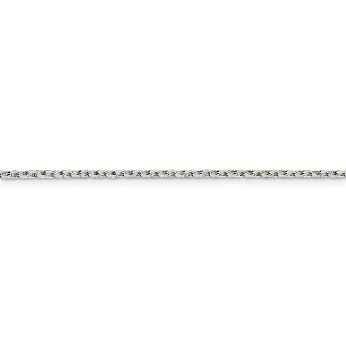 Sterling Silver 2mm Beveled Oval Cable Chain