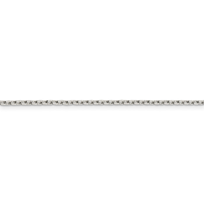 Sterling Silver 2mm Beveled Oval Cable Chain