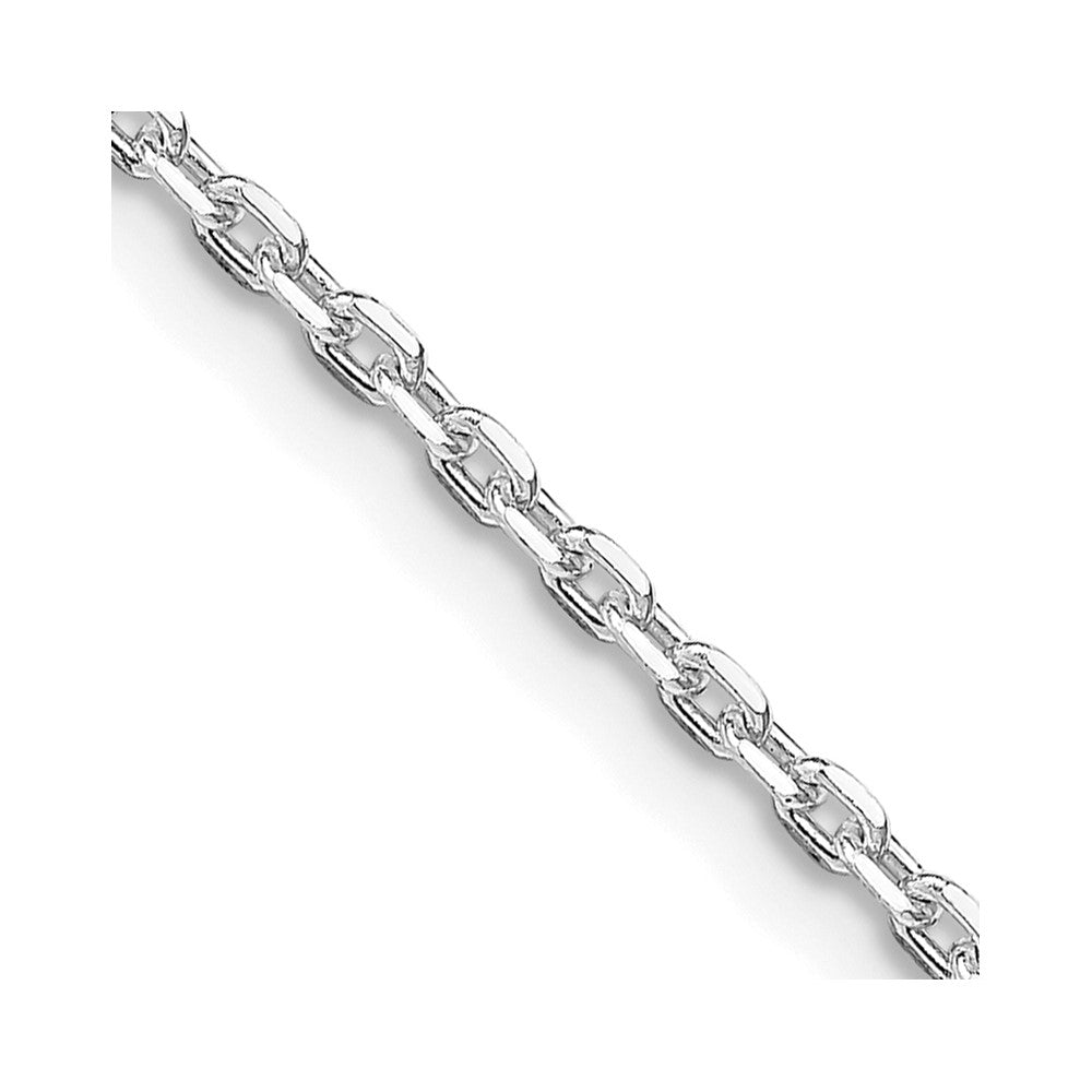 Sterling Silver Rhodium-plated 2mm Beveled Oval Cable Chain