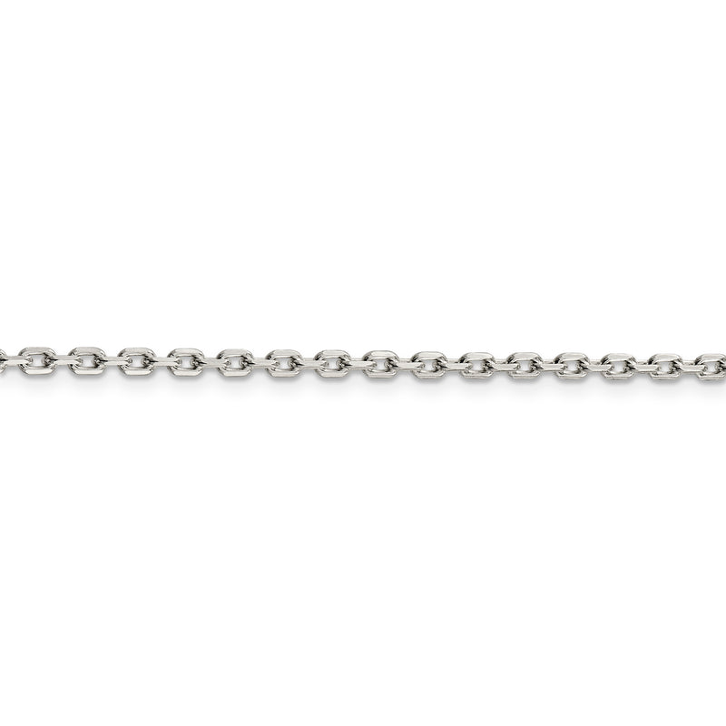 Sterling Silver 2.75mm Beveled Oval Cable Chain