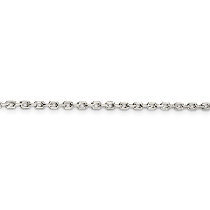 Sterling Silver 2.75mm Beveled Oval Cable Chain