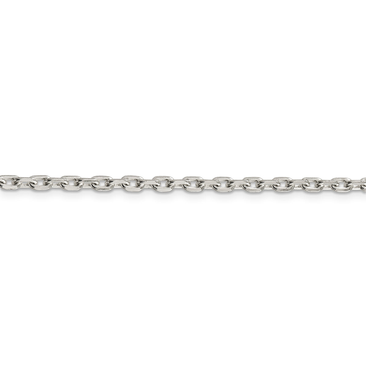 Sterling Silver 3.25mm Beveled Oval Cable Chain