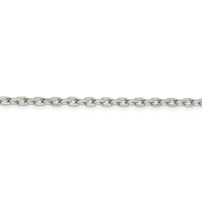 Sterling Silver 3.25mm Beveled Oval Cable Chain