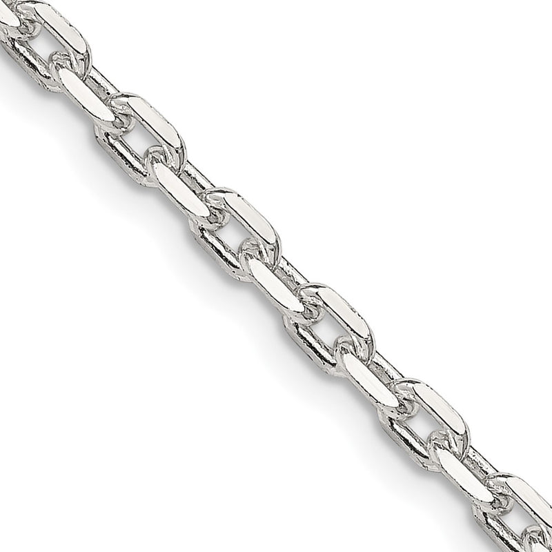 Sterling Silver 3.25mm Beveled Oval Cable Chain