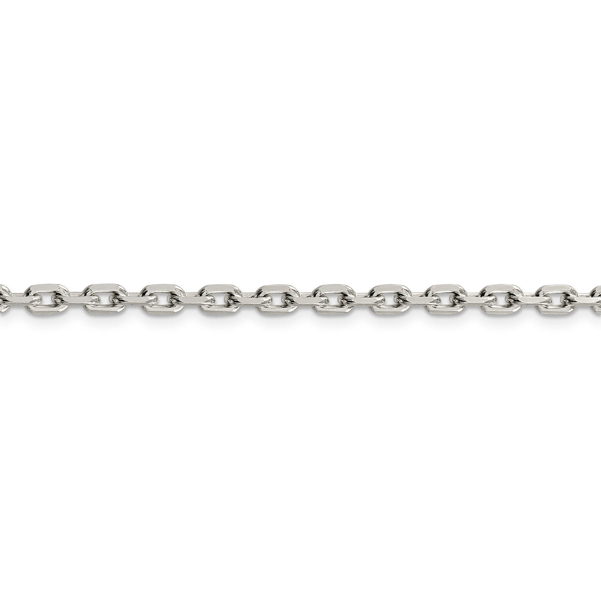 Sterling Silver 3.95mm Beveled Oval Cable Chain