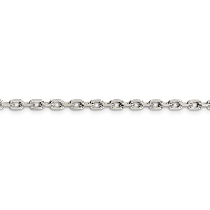 Sterling Silver 3.95mm Beveled Oval Cable Chain