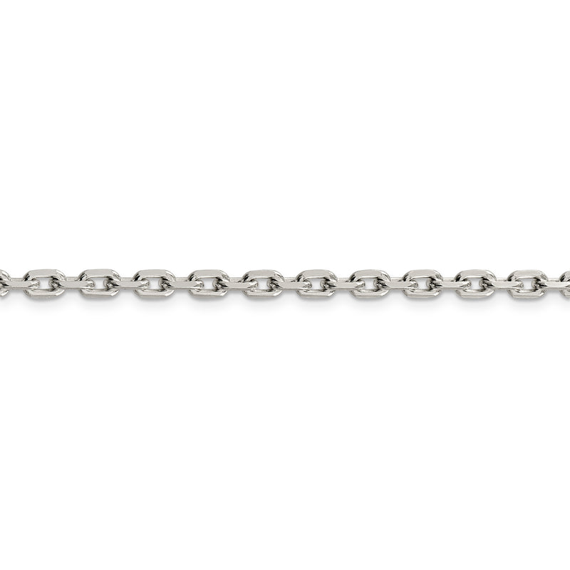 Sterling Silver 3.95mm Beveled Oval Cable Chain