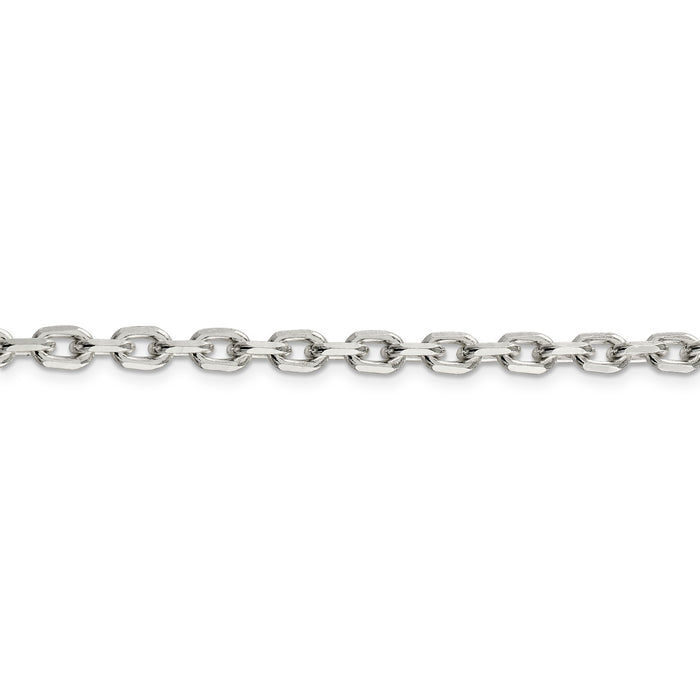 Sterling Silver 4.9mm Beveled Oval Cable Chain