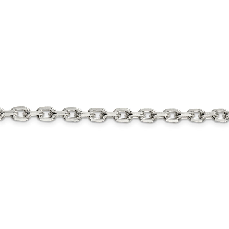 Sterling Silver 4.9mm Beveled Oval Cable Chain