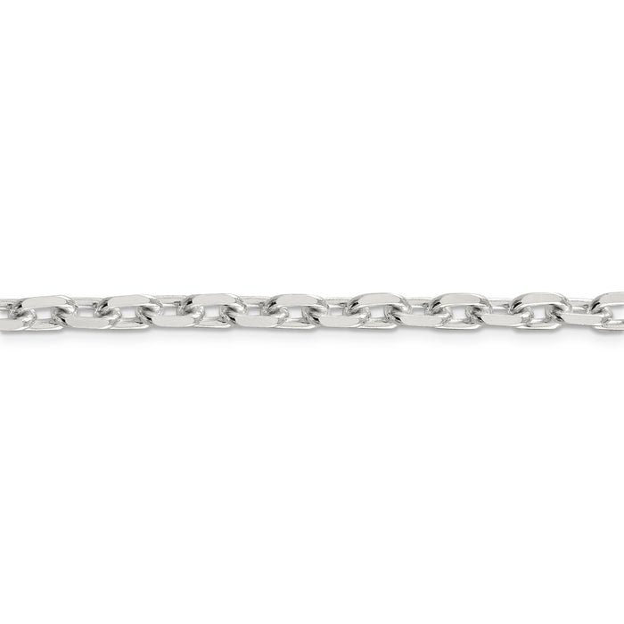 Sterling Silver 5.4mm Beveled Oval Cable Chain