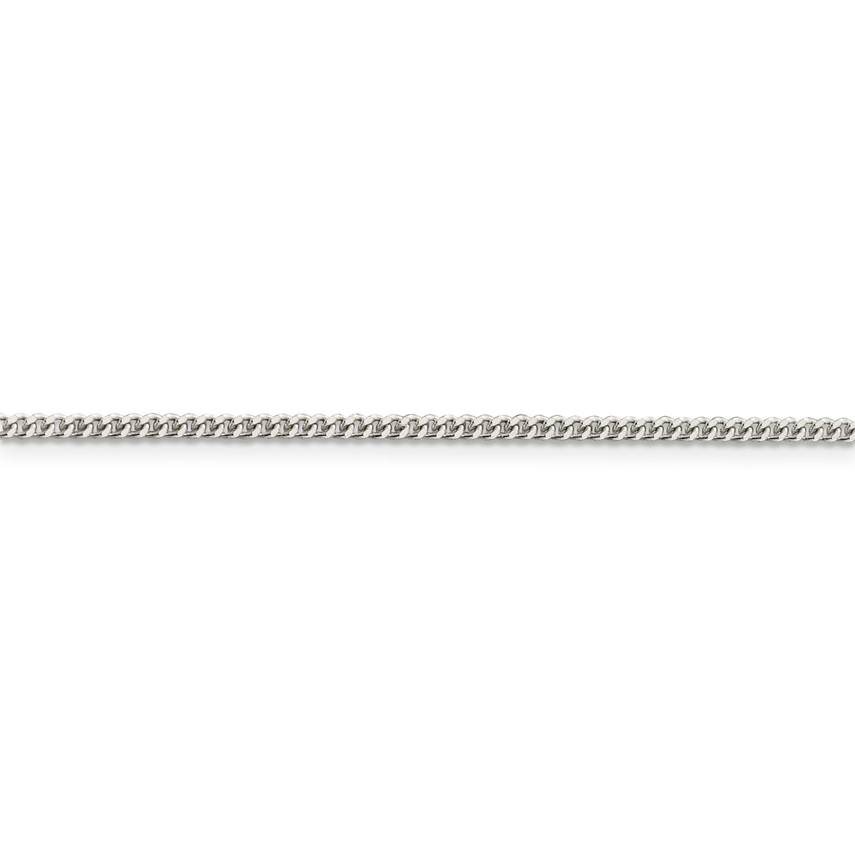 Sterling Silver Rhodium-plated 2mm Curb Chain